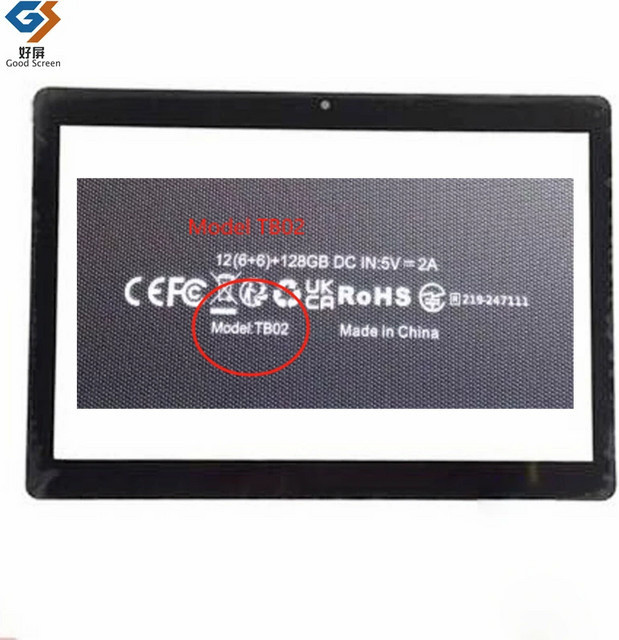 Relndoo Externes Glas Panel für TB02 Tablet PC, 10,1 Zoll Kapazitiver Touchscreen Digitizer Sensor, Schwarz - Bild 1