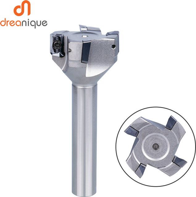 DREANIQUE Rechtwinkliger Fräser zur Oberflächenveredelung für Aluminium, Kupfer und Holz mit APKT1135 in Silber - Bild 1