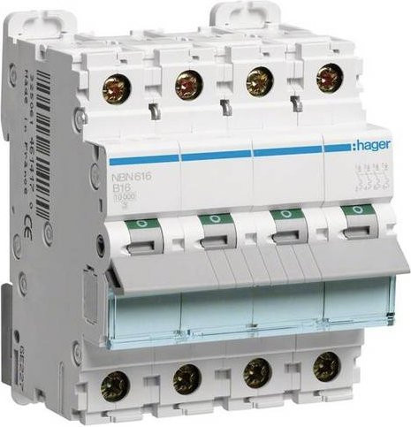 Hager NBN616 Leitungsschutzschalter 4-polig 16A 400V in Weiß - Bild 1