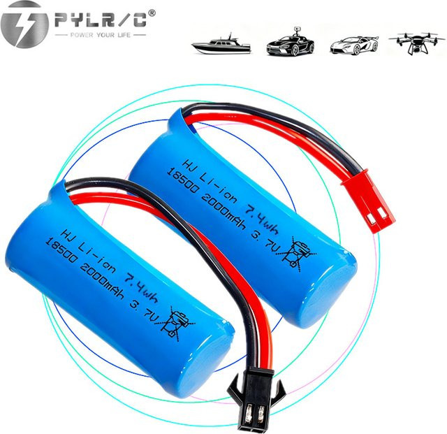 Teranty Wiederaufladbarer Lithium-Ionen-Akku 18500 mit SM JST Plug-in, 3,7 V, 2000 mAh, Blau - Bild 1