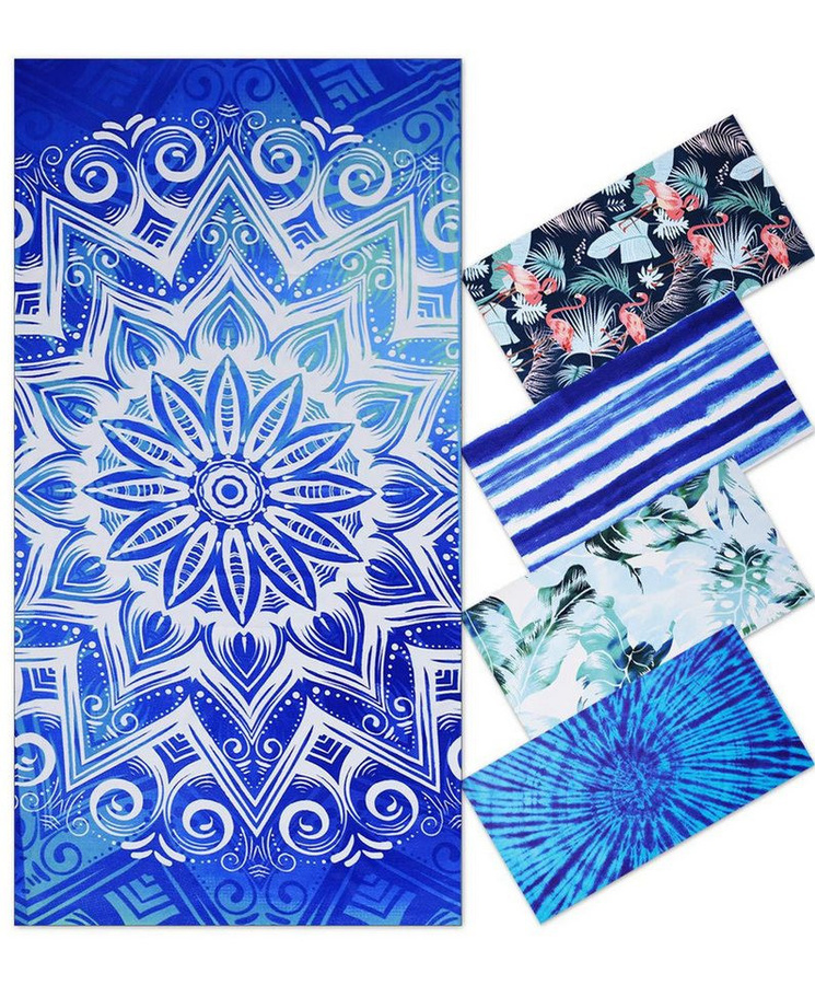 Coonoor Badetuch aus Microfaser im Tie-Dye Design, super saugfähig, B: 75 cm, L: 150 cm - Bild 1
