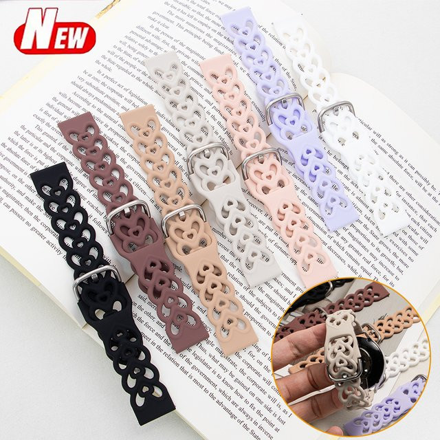 CAOWTAN Uhrenarmband Silikon, Herzförmig, Weiß - Bild 1