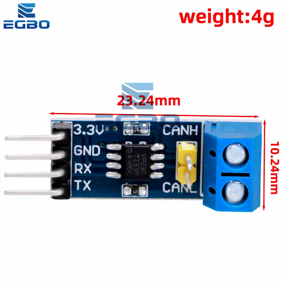 EGBO SN65HVD230 VP230 CAN-Bus-Transceiver-Modul 3,3 V High-Speed in Blau für Arduino Development Board Evaluation Kit - Bild 2