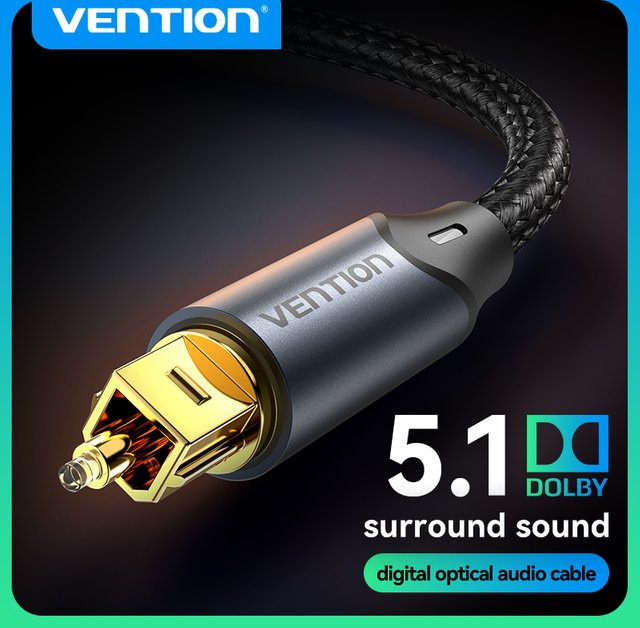 Vention Digitales optisches Audiokabel Toslink SPDIF Glasfaserkabel in Schwarz - Bild 1
