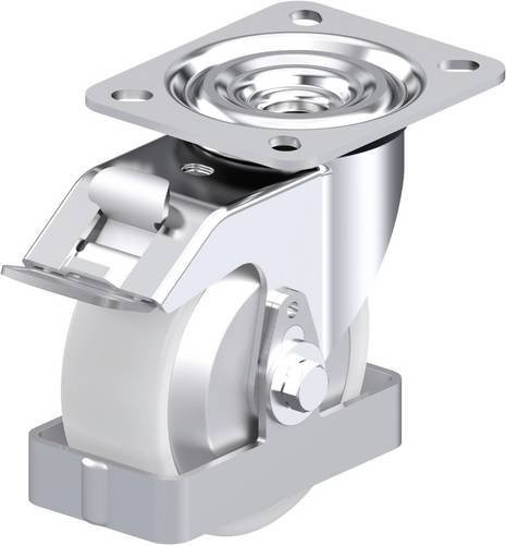 Blickle L-PO 100R-FI-FA-FS Stahlblech-Lenkrolle in Silber, Rad-Durchmesser: 100 mm, Tragfähigkeit: 250 kg - Bild 1