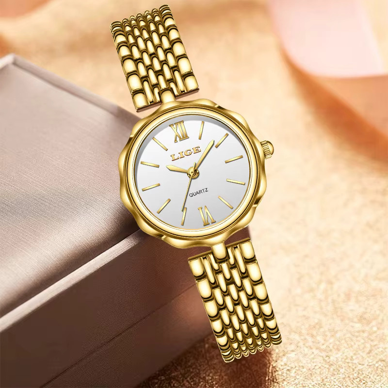 LIGE Armbanduhr Quarz, Edelstahl, Gold, Damen - Bild 2