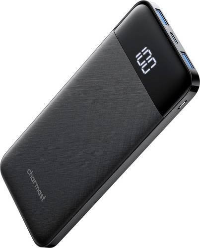 Charmast Ultraslim Powerbank W1056 Black mit 10.000mAh Kapazität und USB-C, Micro-USB sowie USB-A Anschlüssen - Bild 1