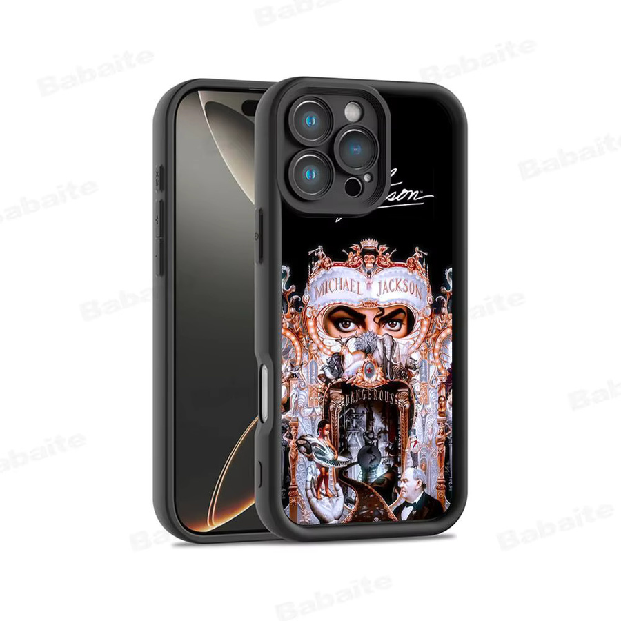Singer M-Michael J-Jackson Handyhülle für iPhone 17 16 15 14 13 12 11 Pro Max Plus in Schwarz mit vollständiger TPU-Abdeckung - Bild 7