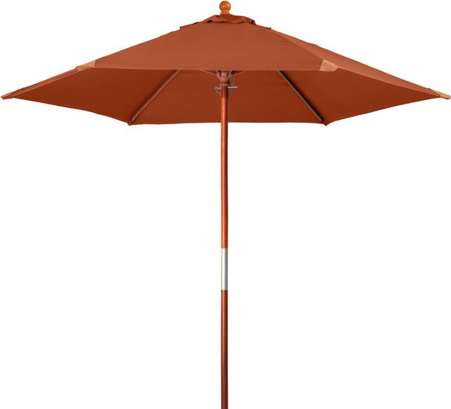 Doppler Sonnenschirm Monte Carlo Junior mit Holzgestell und Mittelmast in Orange, Durchmesser: 240 cm - Bild 1