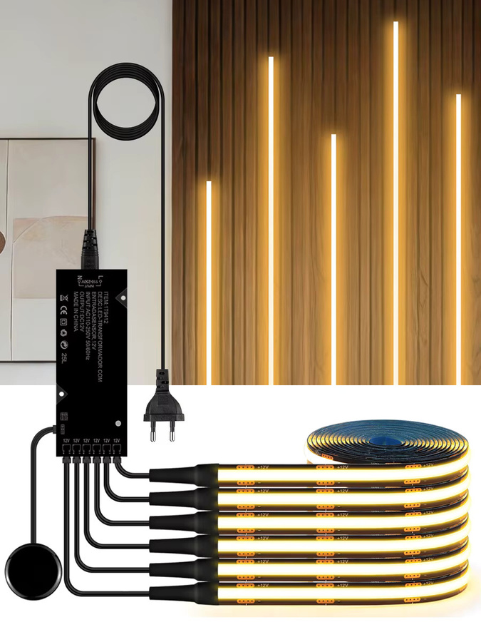 MALITAI COB LED Streifen Schwarz dimmbar mit Touch-Funktion für TV Hintergrund Wand Panel und Holz Lamellen Dekor - Bild 6