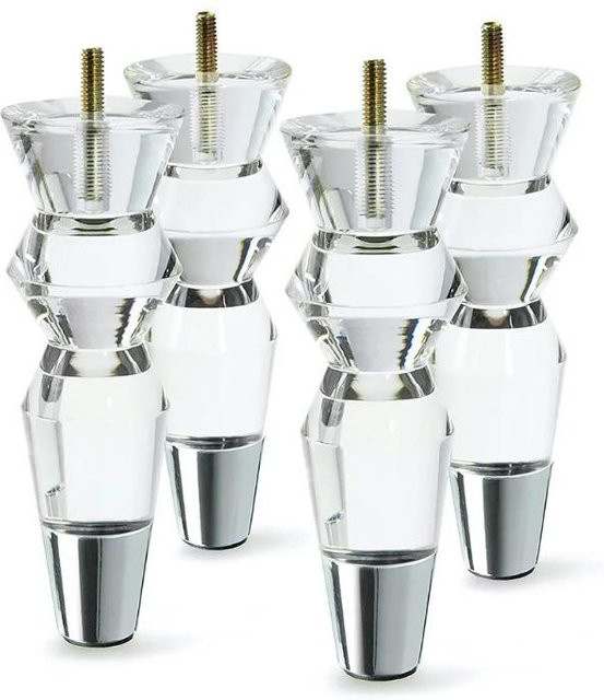 Wucifang Jewelry Set aus 4 konischen Ersatzfüßen für Sofa und Schrank aus transparentem Acryl mit Chrome-Details, 9 Zoll - Bild 1