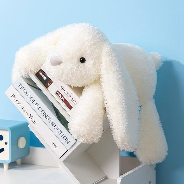 Kidsly Kaninchen Plüschpuppe Kissen, Weiß, Grau, 35cm - Bild 1