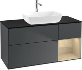 V&B Waschtischunterschrank Finion in Schwarz lackiert, Breite: 120 cm, Tiefe: 50,1 cm, Höhe: 50,1 cm - Bild 1