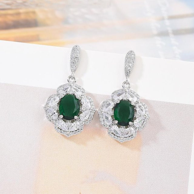 YIRAN Jewelry 5 Ohrhänger, 925 Silber, Diamantbesatz, Zirkon-Einlage, Damen - Bild 1
