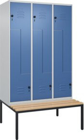 C+P Z-Spind Classic PLUS Sitzbank mit 6 Fächern und Sicherheits-Drehriegel, Buche-Hartholz, B/T/H: 212,0 x 120,0 x 81,5 cm - Bild 1