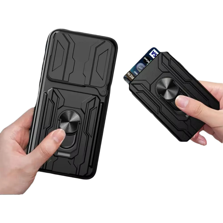 2-in-1 Kartenetui und Stand-Telefonhülle für Motorola EDGE70 5G in Rot und Schwarz - Bild 5