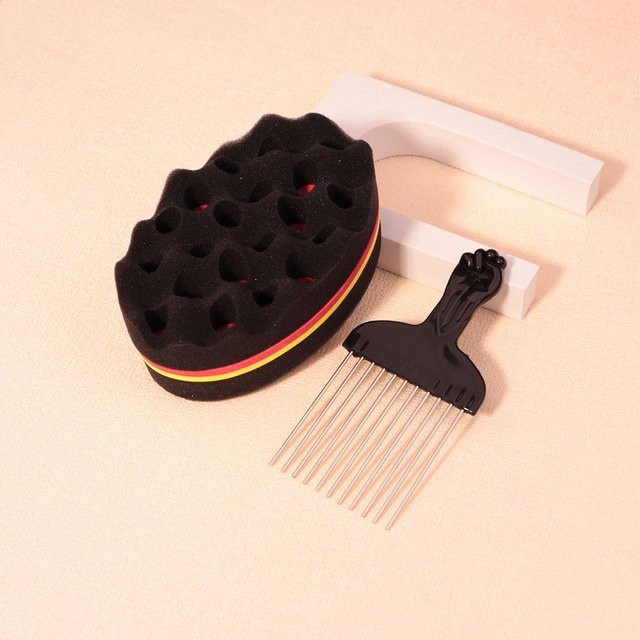 Haarstyling-Set mit Schwamm Haar Bürste und Stahl Nadel Kamm, Unisex - Bild 1
