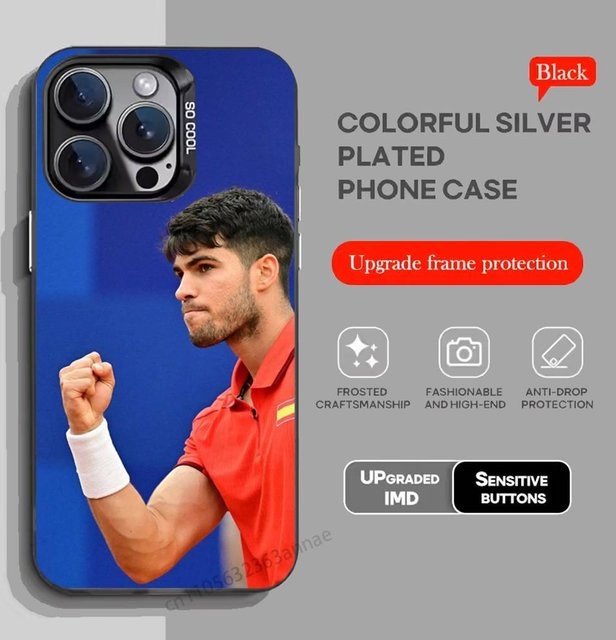 Handyhülle mit Carlos Alcaraz Motiv für iPhone 12 Pro Max, Blau, Weiche Schutzhülle - Bild 1