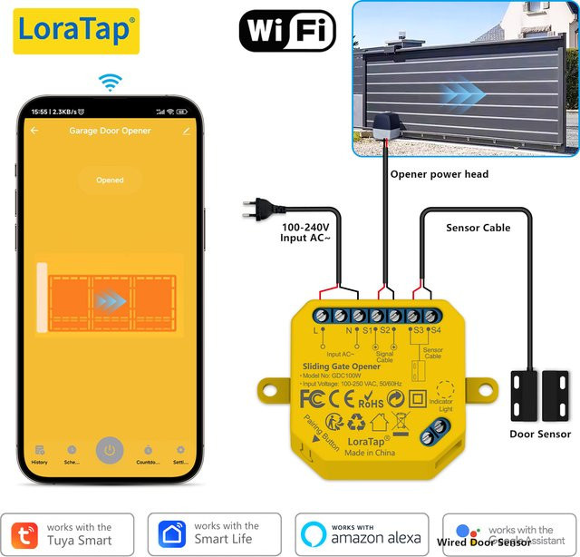LoraTap Tuya Smart Life Gelenkarm-Motoröffner-Controller mit Sprachsteuerung für Google Home und Alexa - Bild 1