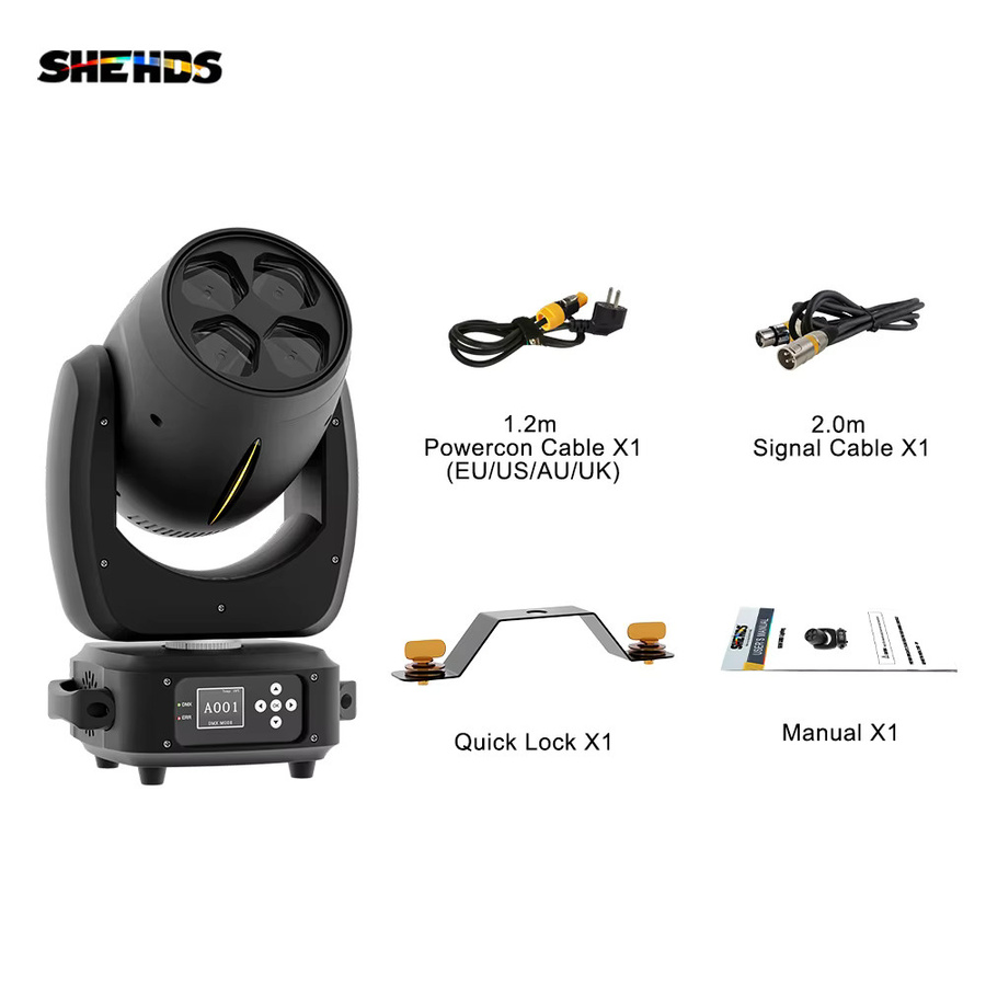 SHEHEDS RGBW LED Moving Head 180W mit Zoom und Bee Eyes Effekt in Schwarz - Bild 3