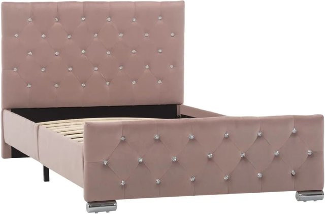 vidaXL Bettgestell aus Samt in Rosa, B/T: 100 x 200 cm - Bild 1