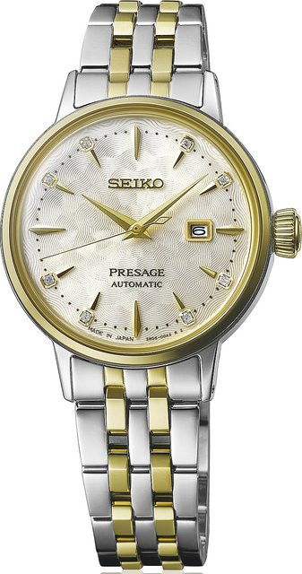 Seiko Damenuhr Presage Cocktail Time, Automatik, Edelstahl, Gold, 30 mm - Bild 1