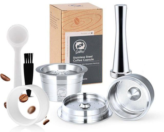 RECAFIMIL Wiederverwendbare Kaffeekapsel für Tchibo Cafissimo Easy, Edelstahl Nachfüllfilter in Silber - Bild 1
