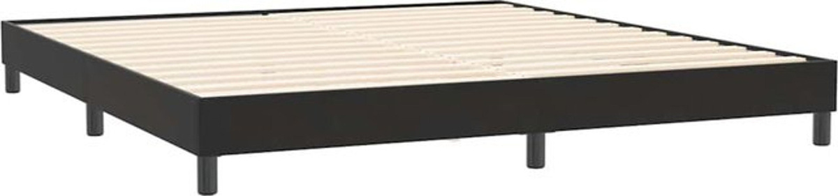 vidaxl Polsterbett aus Samt und Holzwerkstoff in Schwarz, B/T/H: 200 x 220 cm - Bild 1