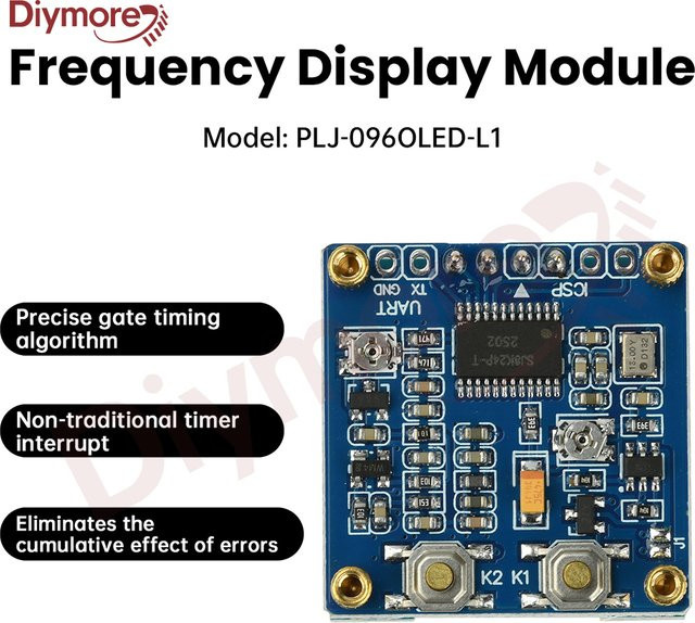diymore OLED Frequenzanzeigemodul PLJ-096OLED-L1 mit 0,96 Zoll Display, 1KHz-100MHz, Blau - Bild 1