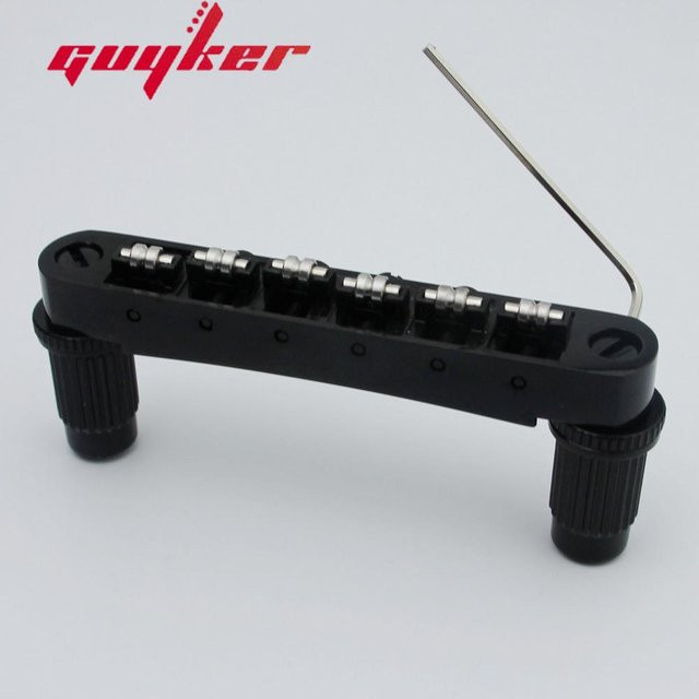 Guyker Tune-O-Matic Rollensattel Gitarrenbrücke für 6-Saiten LP SG E-Gitarren in Schwarz - Bild 1