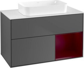 V&B Waschtischunterschrank Finion in Anthrazit matt, Breite: 100 cm, Tiefe: 60,3 cm - Bild 1