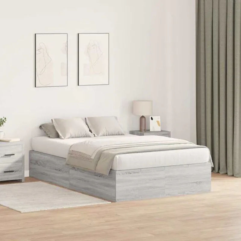 Vidaxl Funktionsbett aus Holzwerkstoff in Grau, Modern und Minimalistisch, B/T/H: 190 x 120 x 31.5 cm - Bild 1