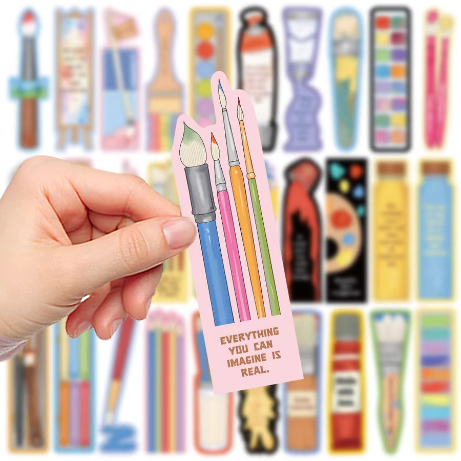 30 Stück Cartoon-Doodle-Lesezeichen aus Papier in Multicolour als dekorative DIY-Seitenhalter - Bild 2