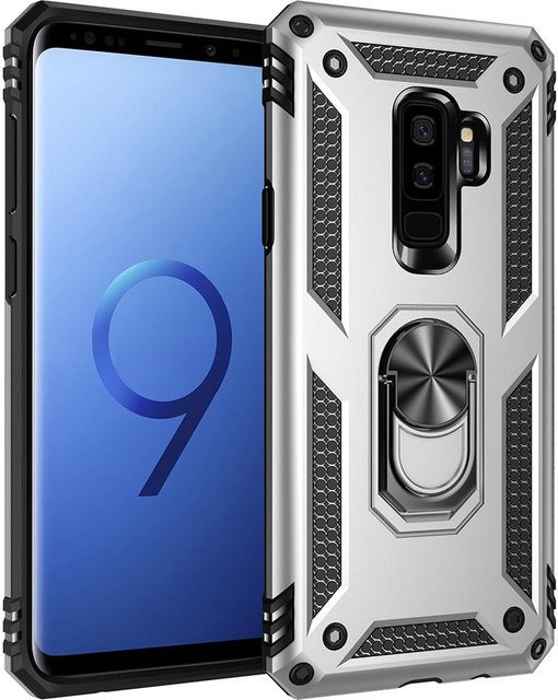 Samsung Galaxy S9 Plus und S9 Schutzhülle Protector Armor Military Stoßfest mit Magnet Autohalter und Ring Case Cover - Bild 1