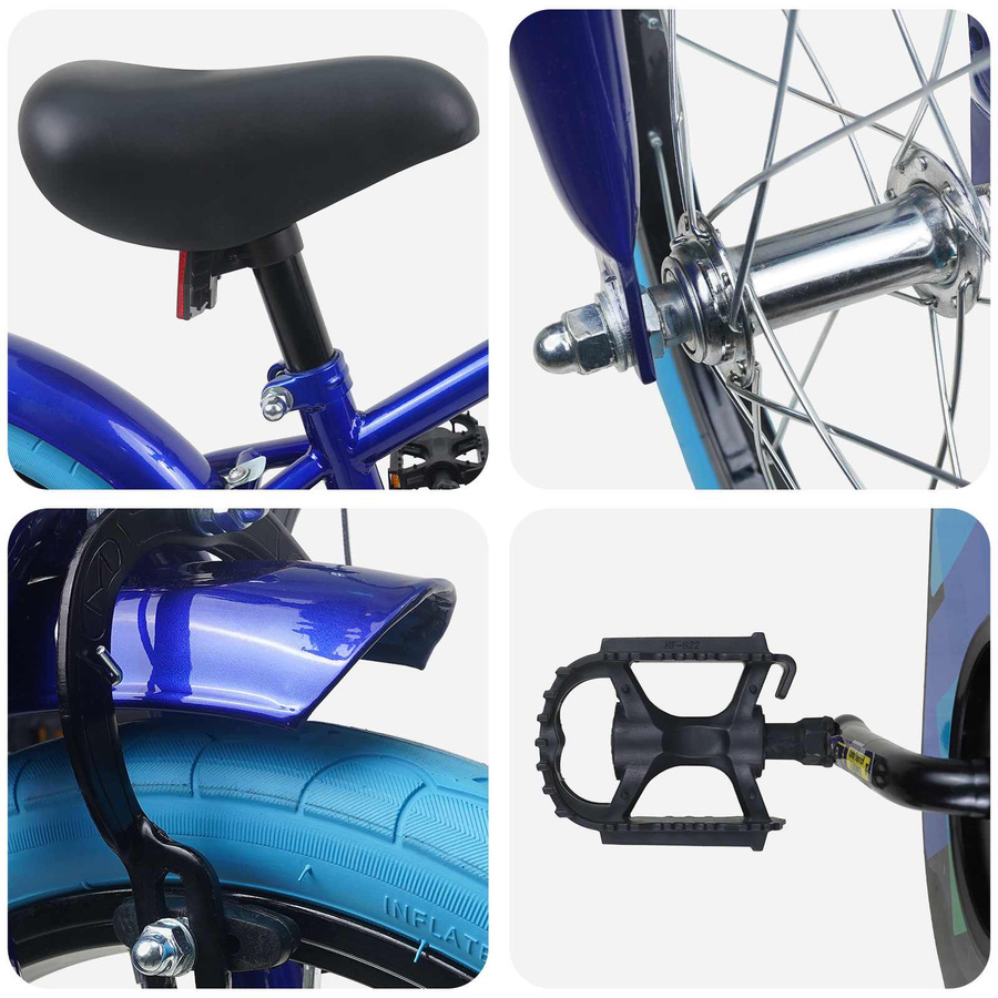 VD Home Furnishing Kinderfahrrad 16 Zoll Dunkelblau - Bild 3