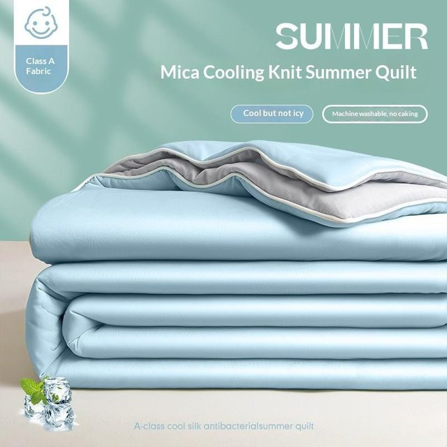 Kühlende Sommerbettdecke aus Eis-Seide von Big C Home Decor, dünne Klimaanlagen-Bettdecke aus Polyester, maschinenwaschbar - Bild 1