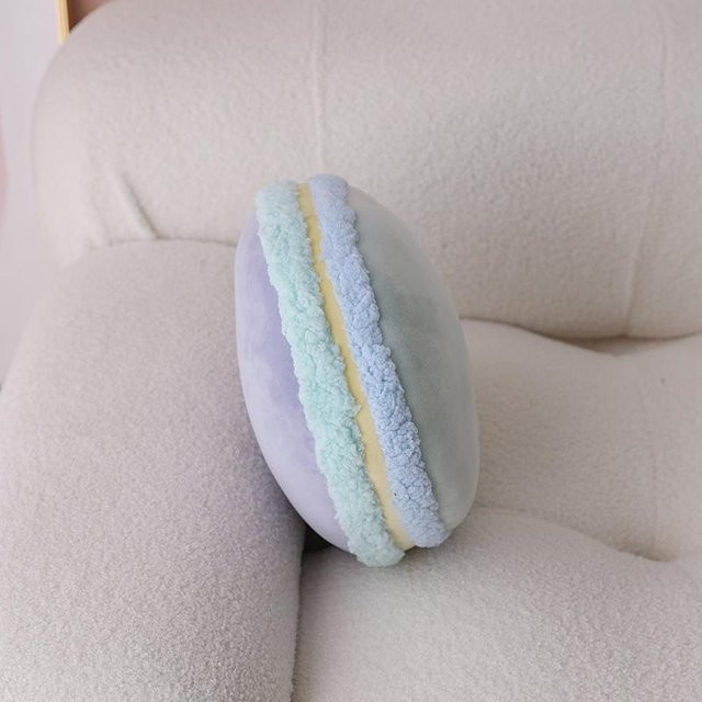 Rundes Macaron Kissen in Blau als kreative Plüschtier Puppe zur Heimdekoration, Durchmesser: 32 cm - Bild 1