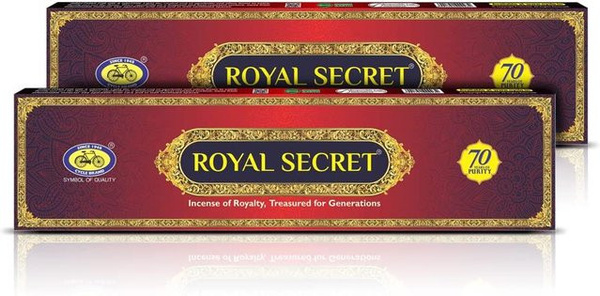 Cycle Royal Secret Premium Masala Agarbatti Räucherstäbchen mit Sandelholz- und Amberduft, 2er-Pack (2 x 20 Stäbchen)