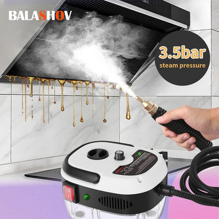 BALASHOV Handheld Dampfreiniger mit 2500 W in Blau-Weiß für Zuhause und Auto