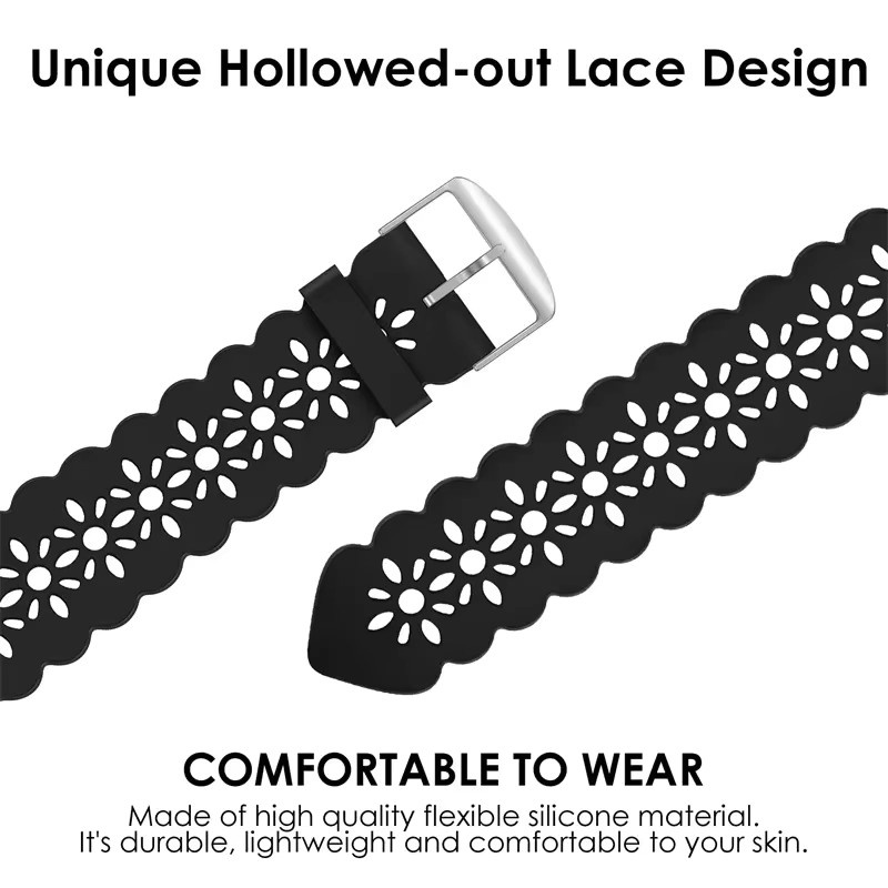 JBAILI Uhrenarmband Silikon, Schwarz, Unisex - Bild 3