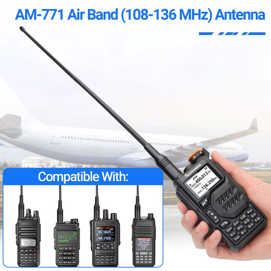 AM-771 Air Band Antenne 108-136 MHz mit SMA-Buchse für Quansheng UVK5 UVK6 UV5R Plus und Baofeng UVK5M, Schwarz - Bild 4