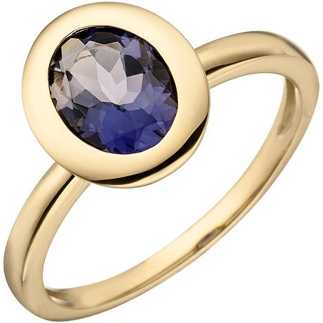 Colfem Ring 585 Gelbgold, Iolith, Damen, Größe 54 - Bild 1