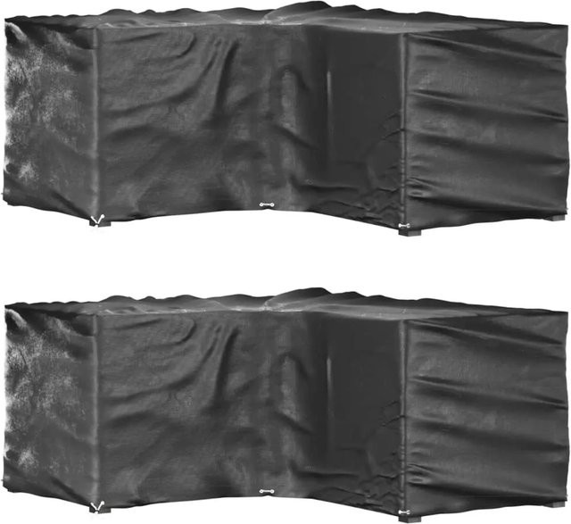 vidaXL Gartenmöbel-Abdeckungen in L-Form, 2 Stück mit 16 Ösen, H x B x T: 90 x 215 x 215 cm - Bild 1