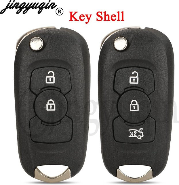 Jingyuqin Ersatzgehäuse für Autoschlüssel als Flip Remote Shell in Schwarz für Opel Vauxhall Astra K und Buick Excelle GT Verano - Bild 1