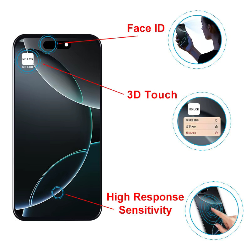 OLED Display Ersatzbildschirm mit Digitizer für iPhone 11 12 13 14 15 16 17 Pro Max und iPhone X XR XS Max LCD 12 Mini - Bild 2