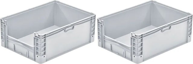 PROREGAL SparSet 2x Euro-Norm Großbehälter Insight Transportboxen, Grau und Transparent, H x B x T: 32 x 60 x 80 cm - Bild 1