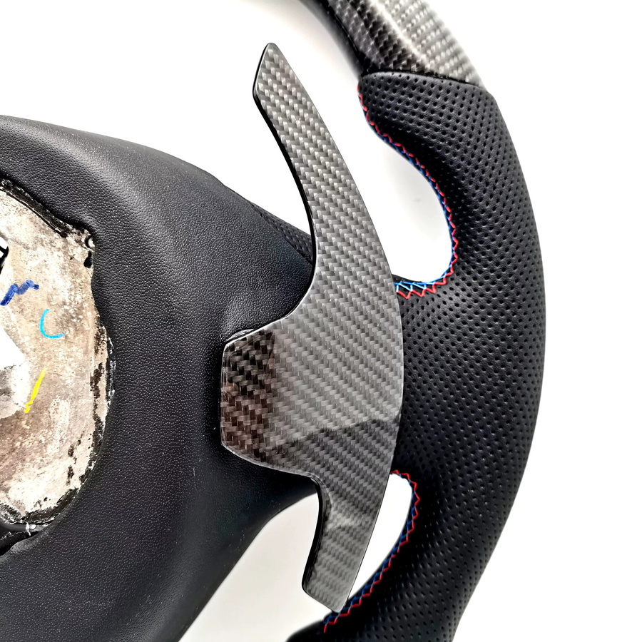Real Carbon Fiber Lenkrad mit Paddles Shifter für BMW 5er F10 F11 F12 F01 F07 M5 in Schwarz - Bild 5