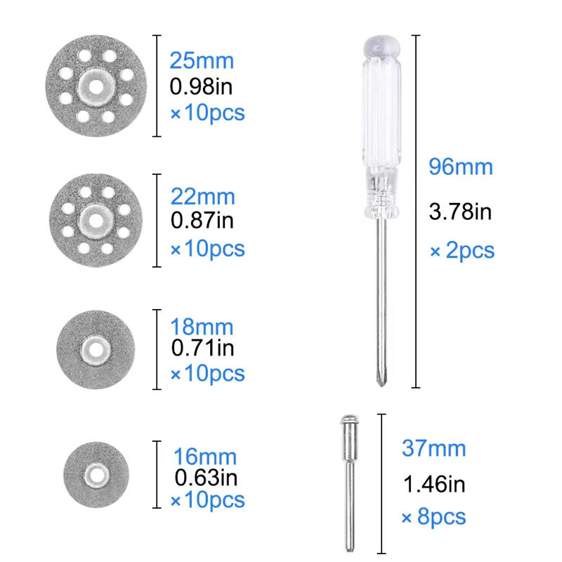 LETIITTGOO 50-teiliges Diamant-Trennscheiben-Set mit Bohrern für Metall und Dremel-Drehwerkzeuge - Bild 4