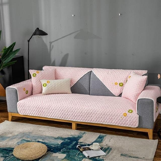 Yiran Furniture Plüsch Sofakissen in Rosa mit floralem Design, quadratisch, Breite: 70 cm, Höhe: 70 cm - Bild 1