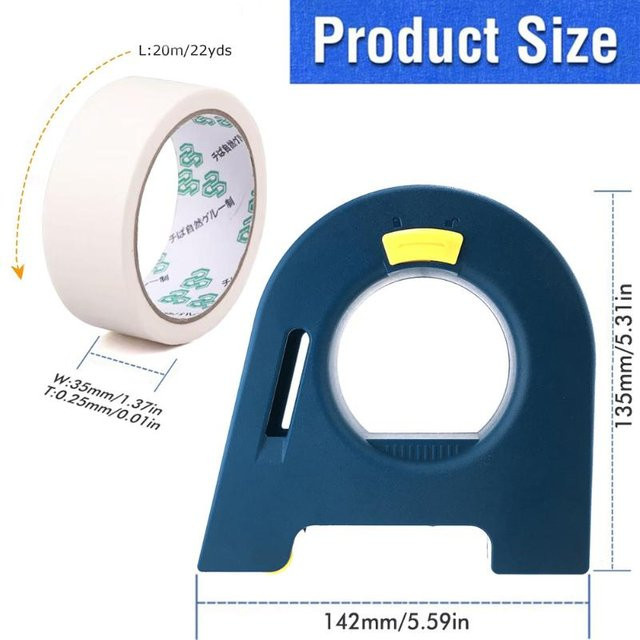 Manueller Masking-Tape-Spender in Blau als Applikator-Werkzeug für Wandmalerei, Abdichten und Hausrenovierung - Bild 1